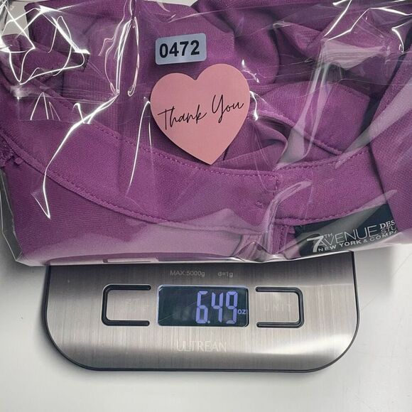 New York & Company Purple Lilac Mesh Flutter Sleeve Top N0472 - Picture 8 of 8